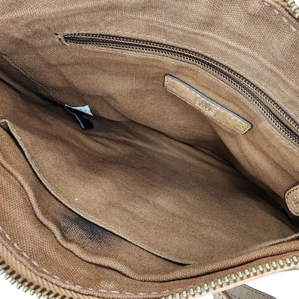 FRYE Hadley embroidered leather crossbody bag, brown/brass - Picture 7 of 9